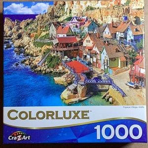 💟🧩 1000 piece New Factory Sealed Colorluxe “Popeye Village, Malta” puzzle. Nice!